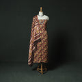 Brown - bagru Vanaspati Block Print Modal Silk Lace Handwork 2pc Unstitched Dress Material Kurta Set 03
