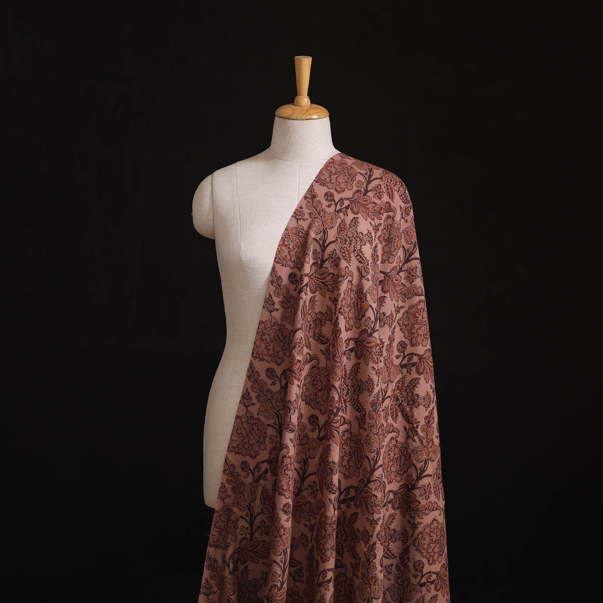 Handwoven Merino Wool Pedana Kalamkari Hand Block Print Natural Dyed Fabric 18