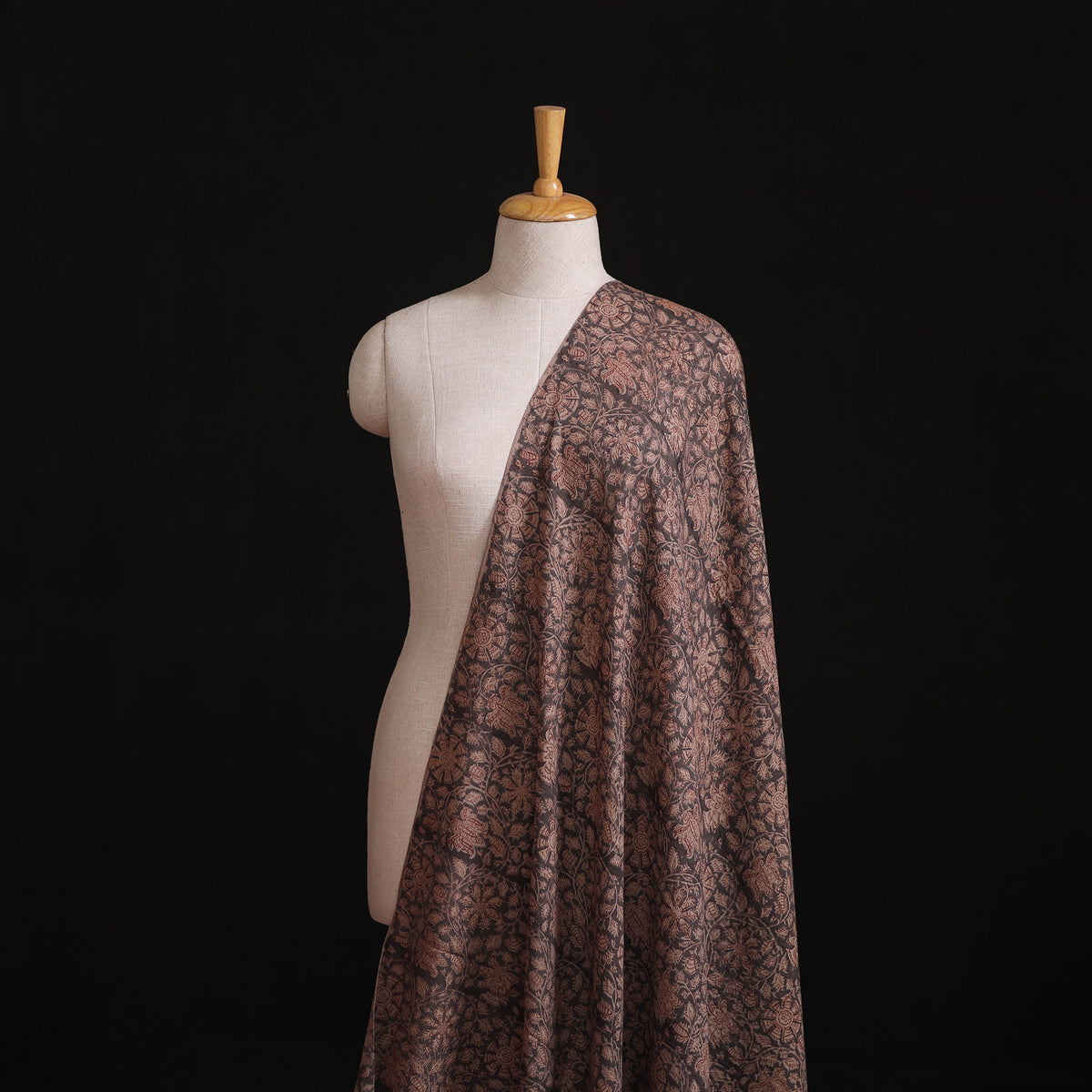 Handwoven Merino Wool Pedana Kalamkari Hand Block Print Natural Dyed Fabric 20