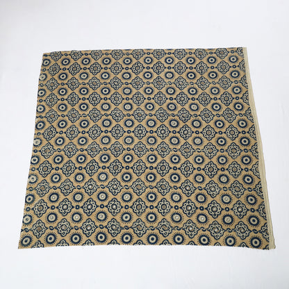 Beige - Hand Embroidered Ajrakh Cotton Blouse Piece