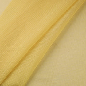 Yellow Plain Cotton Kota Doria Fabric 