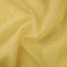 Yellow Plain Cotton Kota Doria Fabric 