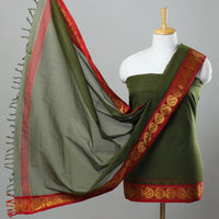 Green - Mercerised Cotton 3pc Ilkal Handloom Dress Material 06