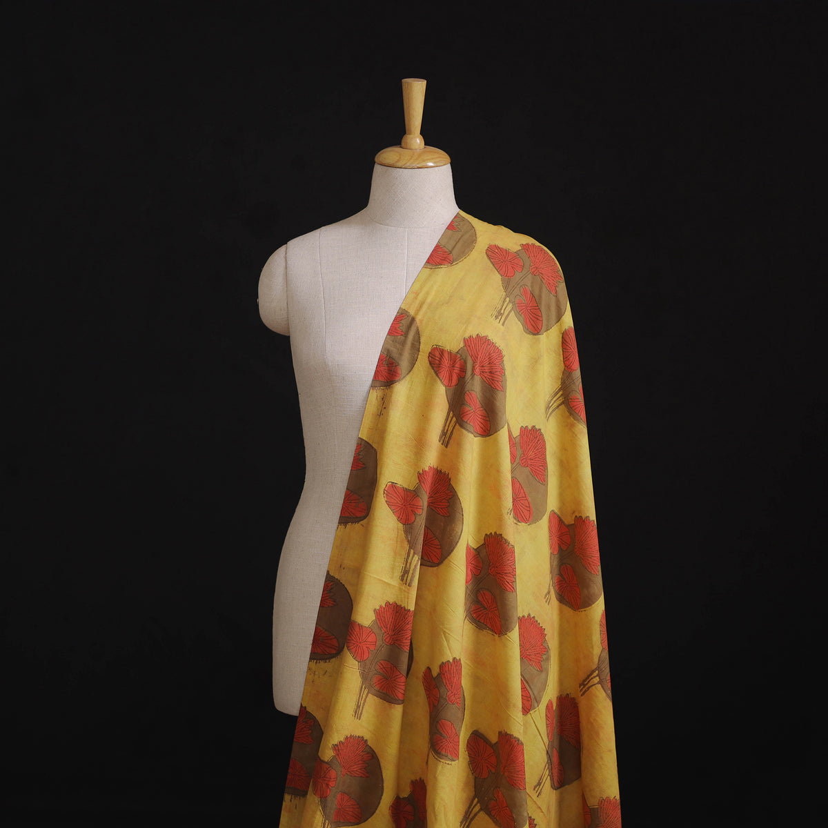 Pomegranate Peel Hand Block Print Cotton Fabric 01