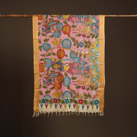 Srikalahasti Pen Work Kalamkari Bangalore Silk Figure Handpainted Dupatta 61