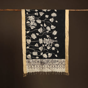 Srikalahasti Pen Work Kalamkari Bangalore Silk Figure Handpainted Dupatta 58