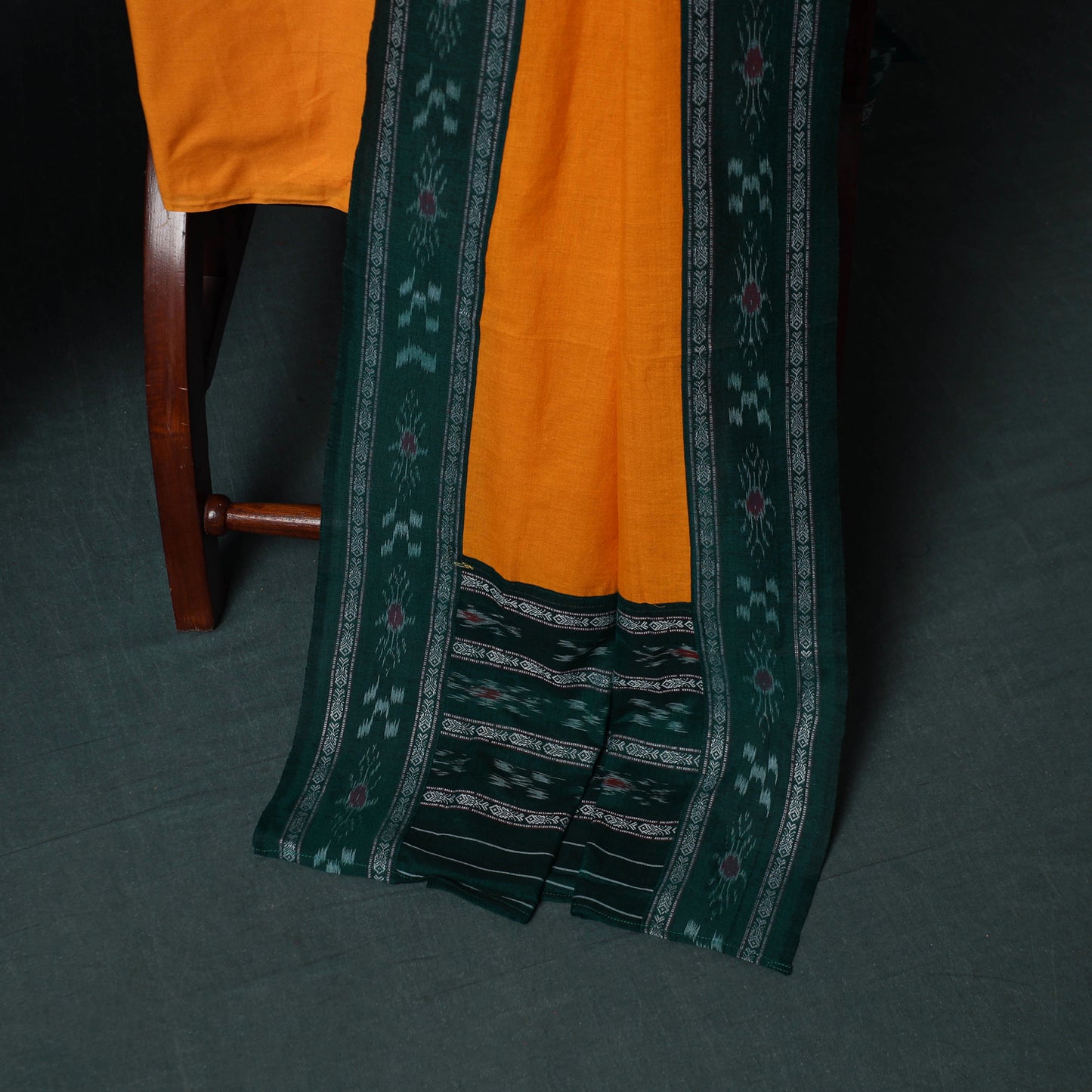 Handloom Cotton 3pc Unstitched Sambalpuri Ikat Dress Material Suit Set 03