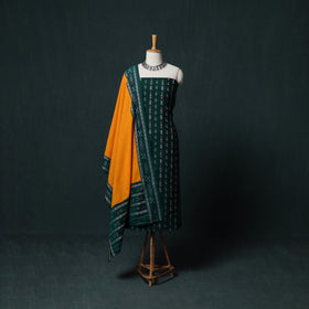 Handloom Cotton 3pc Unstitched Sambalpuri Ikat Dress Material Suit Set 03