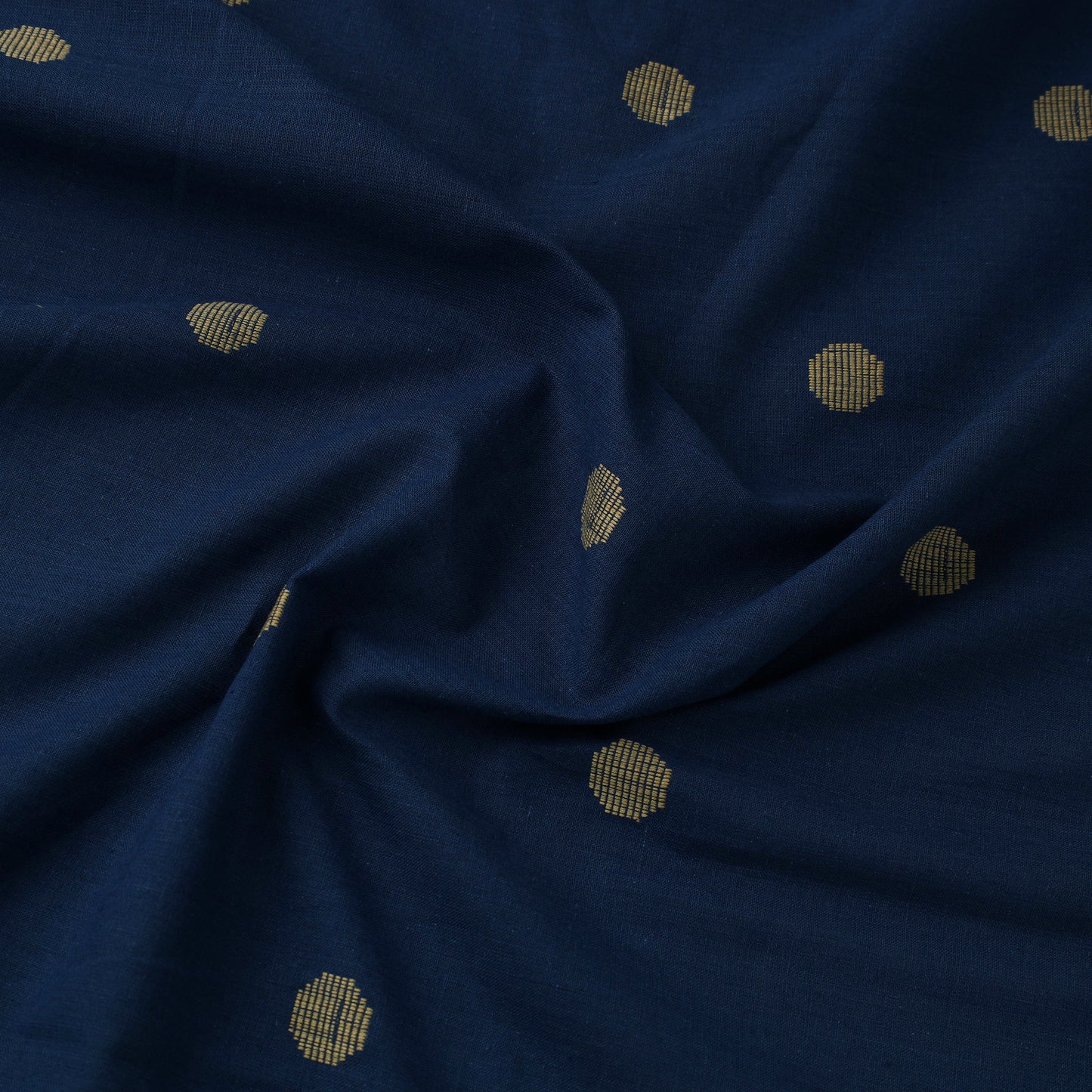 Blue Prewashed Cotton Jacquard Fabric