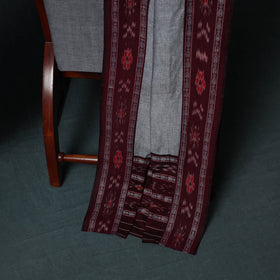 Handloom Cotton 3pc Unstitched Sambalpuri Ikat Dress Material Suit Set 04