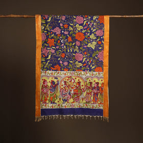 Srikalahasti Pen Work Kalamkari Bangalore Silk Figure Handpainted Dupatta 48