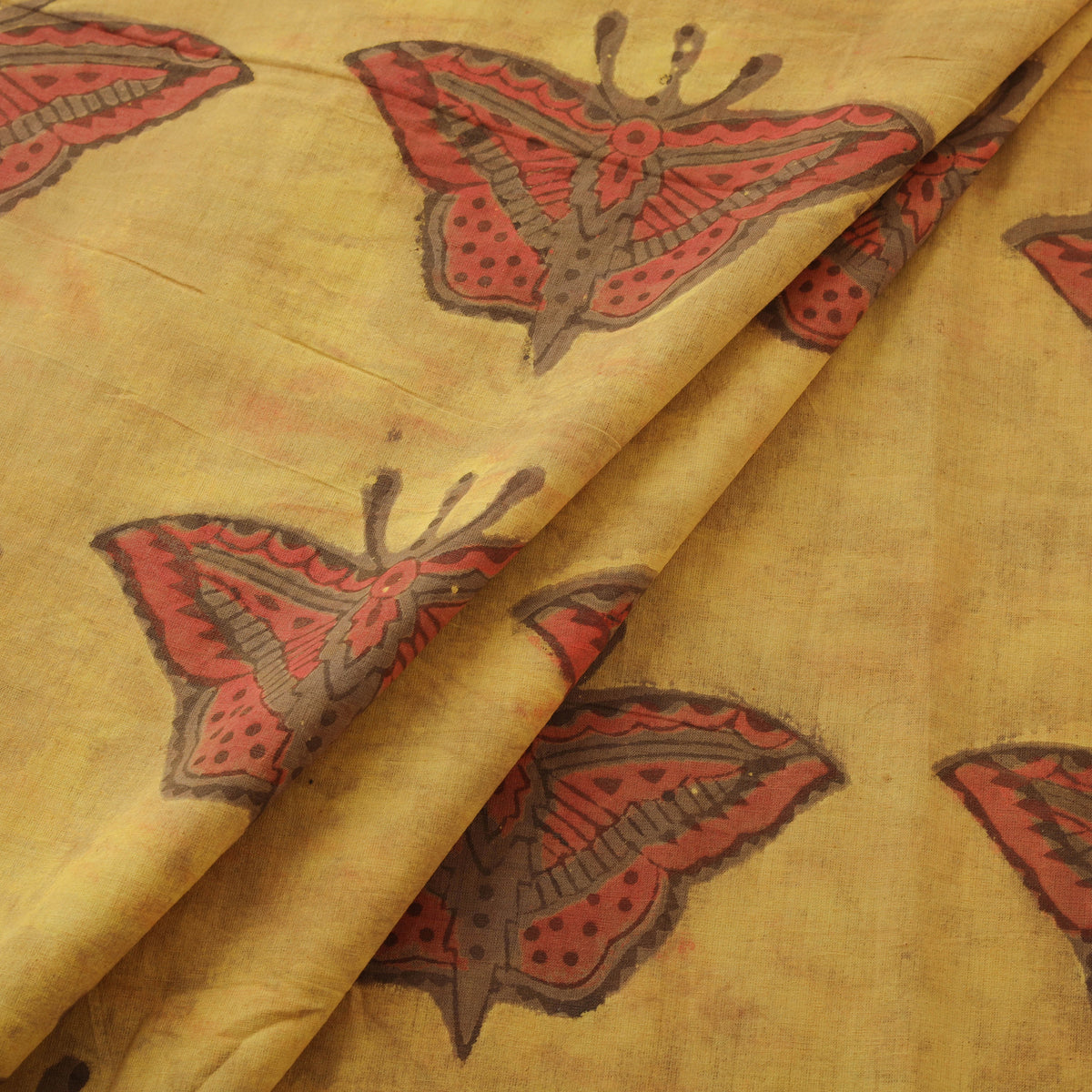 Pomegranate Peel Hand Block Print Cotton Fabric 20