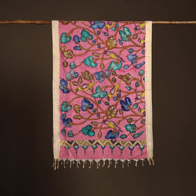 Srikalahasti Pen Work Kalamkari Bangalore Silk Floral Handpainted Dupatta 40