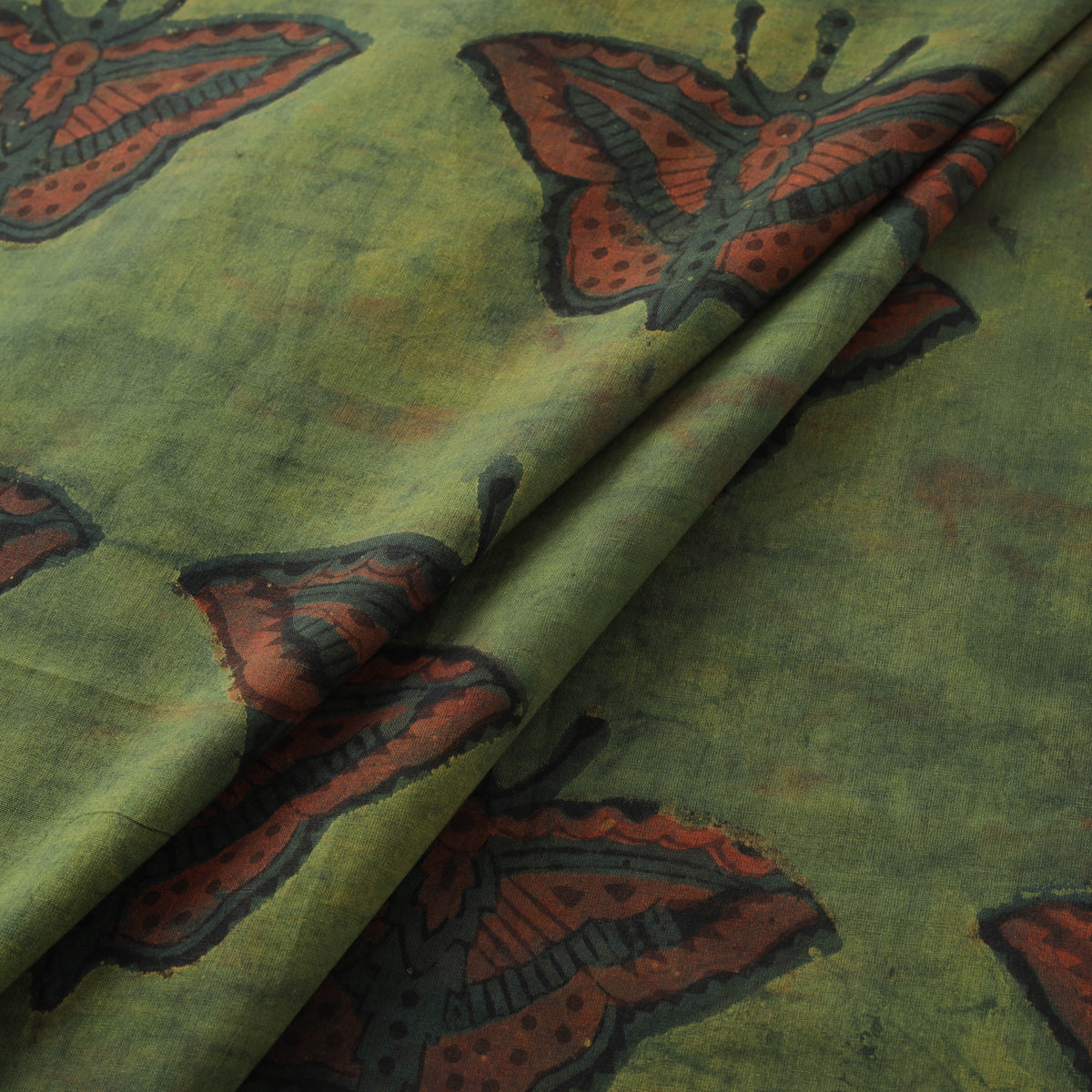 Pomegranate Peel Hand Block Print Cotton Fabric 18
