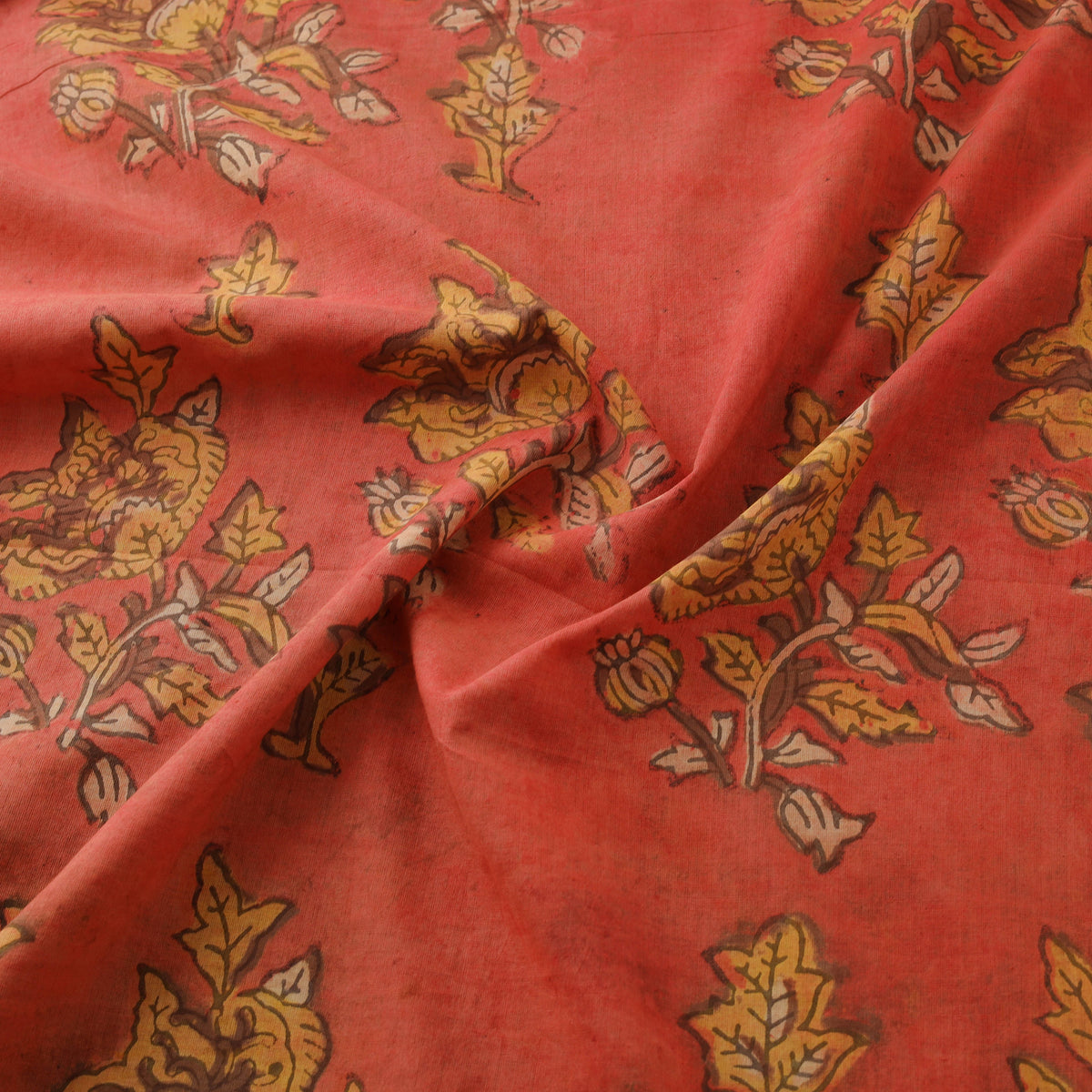 Pomegranate Peel Hand Block Print Cotton Fabric 16
