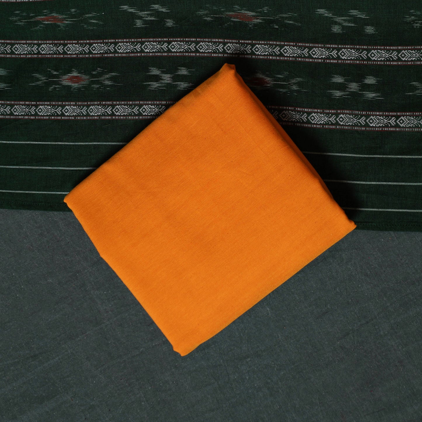 Handloom Cotton 3pc Unstitched Sambalpuri Ikat Dress Material Suit Set 06