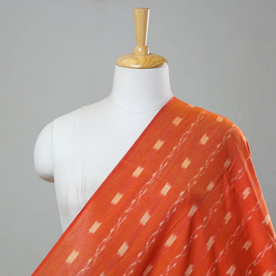 Orange - Pure Cotton Sambalpuri Ikat Fabric 01