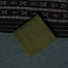 Handloom Cotton 3pc Unstitched Sambalpuri Ikat Dress Material Suit Set 07