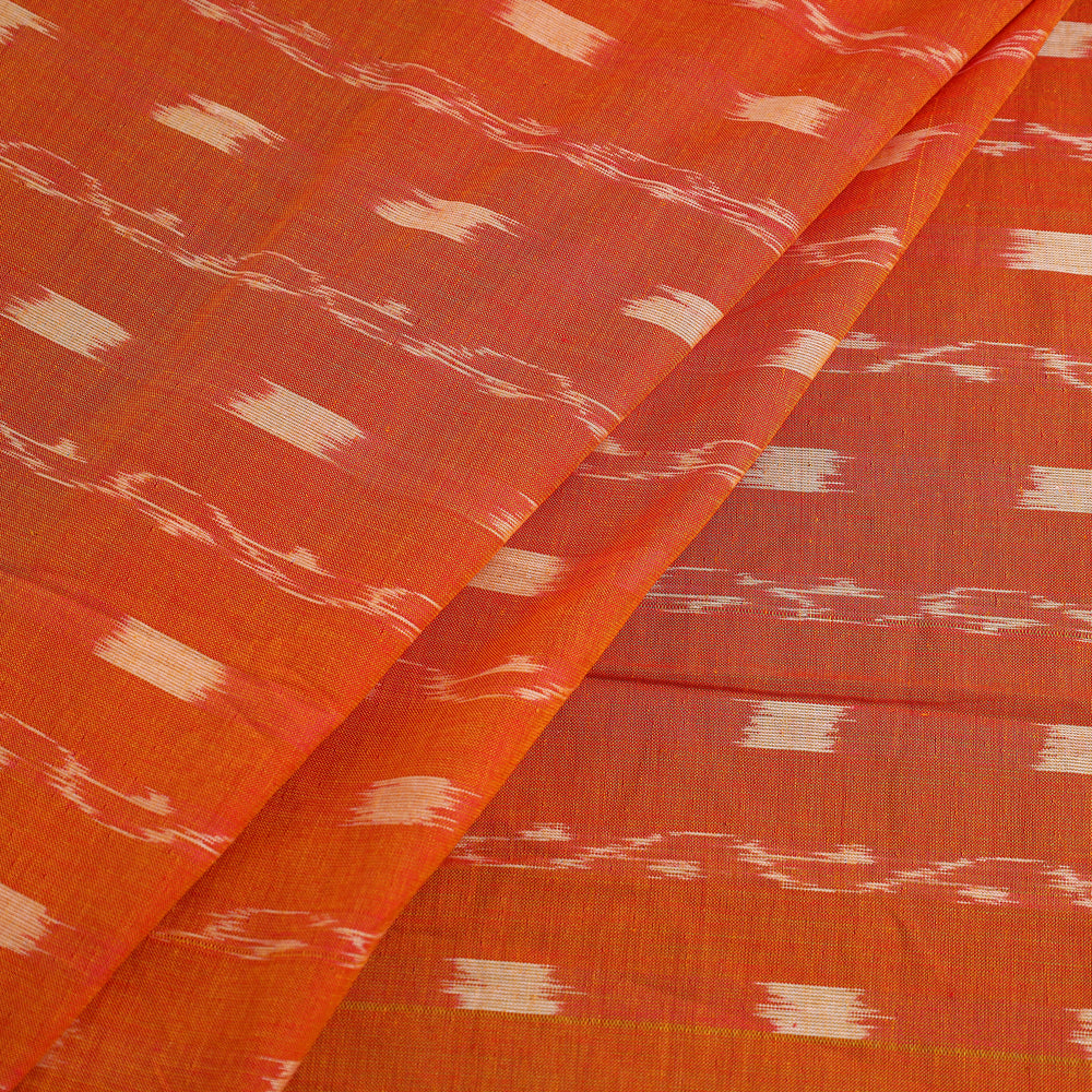 Orange - Pure Cotton Sambalpuri Ikat Fabric 01