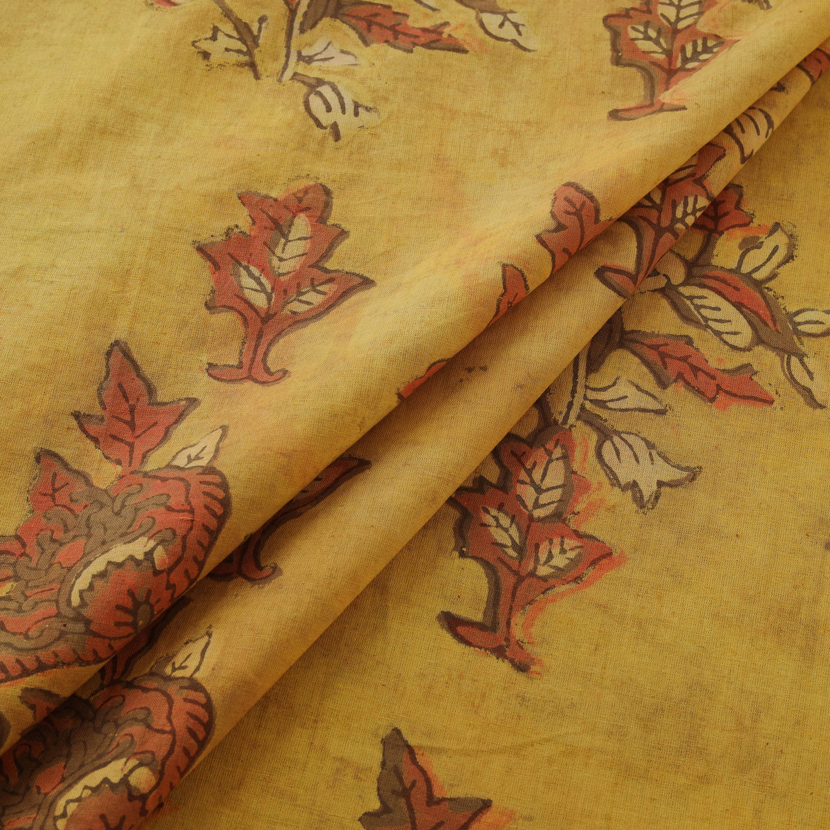 Pomegranate Peel Hand Block Print Cotton Fabric 13