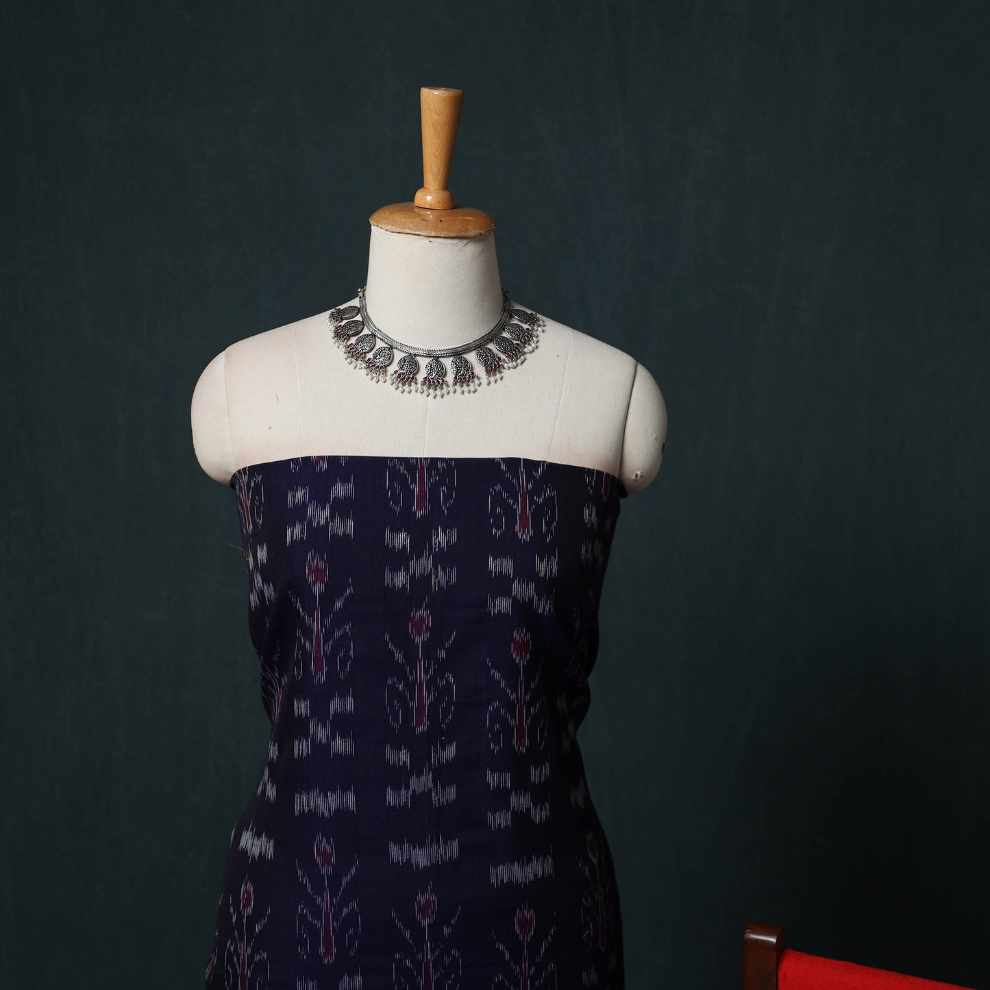Handloom Cotton 3pc Unstitched Sambalpuri Ikat Dress Material Suit Set 08