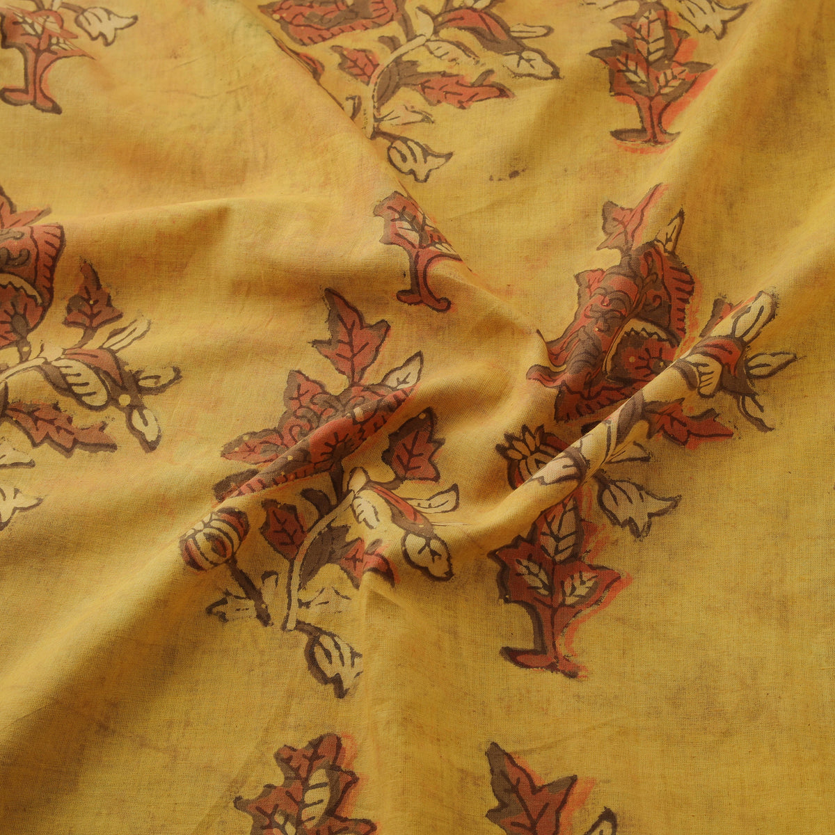 Pomegranate Peel Hand Block Print Cotton Fabric 13