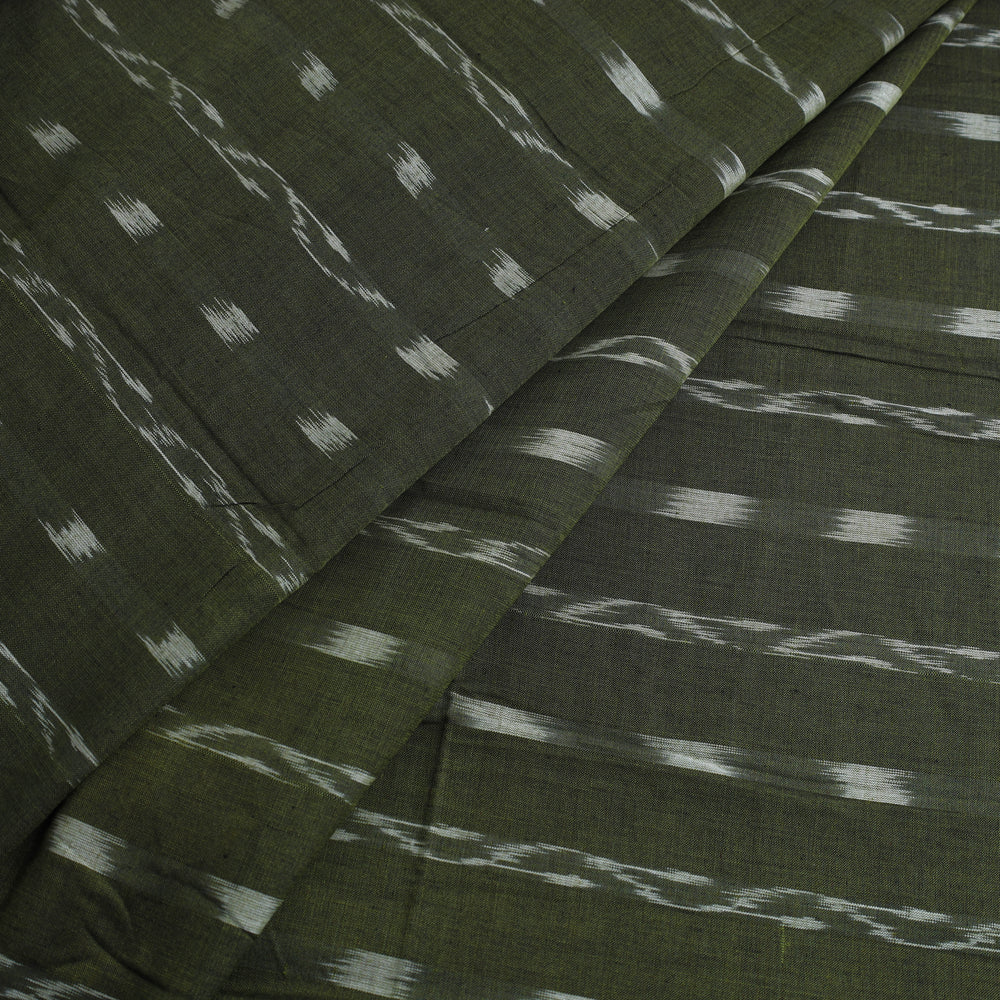 Green - Pure Cotton Sambalpuri Ikat Fabric 04