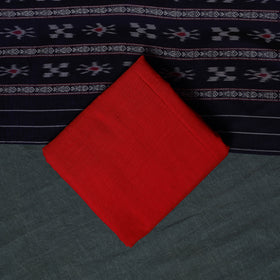 Handloom Cotton 3pc Unstitched Sambalpuri Ikat Dress Material Suit Set 08
