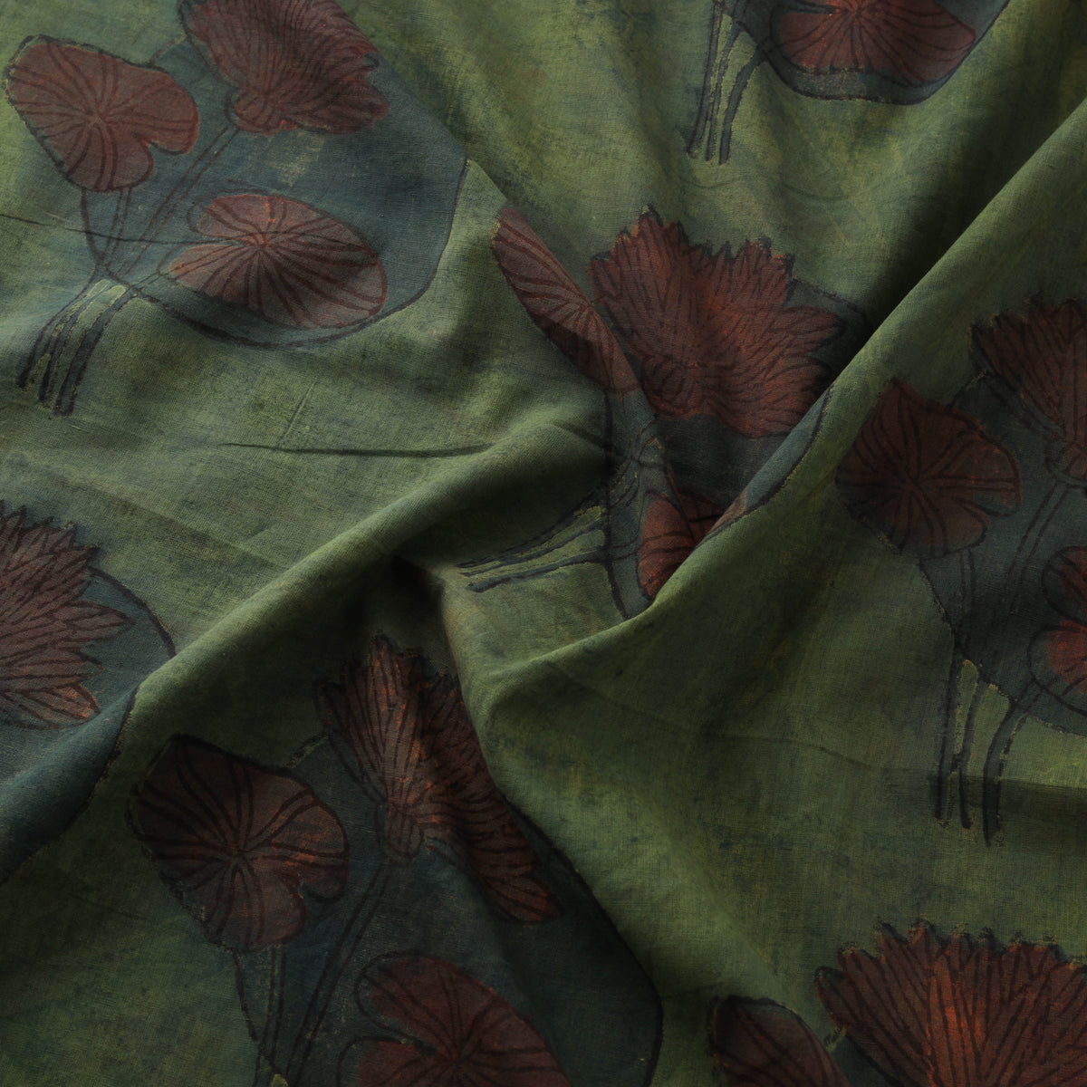 Pomegranate Peel Hand Block Print Cotton Fabric 12