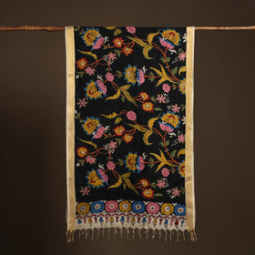 Srikalahasti Pen Work Kalamkari Bangalore Silk Floral Handpainted Dupatta 24