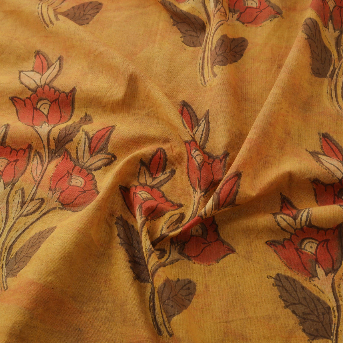 Pomegranate Peel Hand Block Print Cotton Fabric 10