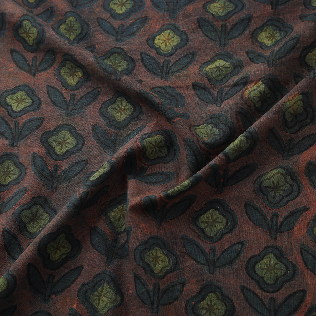 Pomegranate Peel Hand Block Print Cotton Fabric 07
