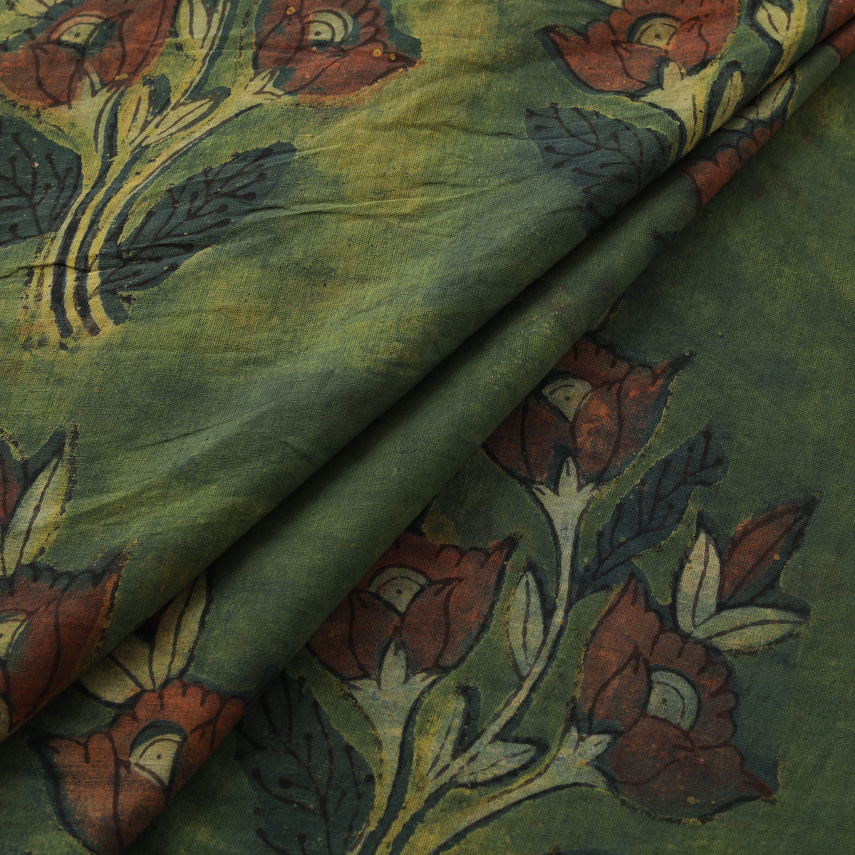 Pomegranate Peel Hand Block Print Cotton Fabric 04