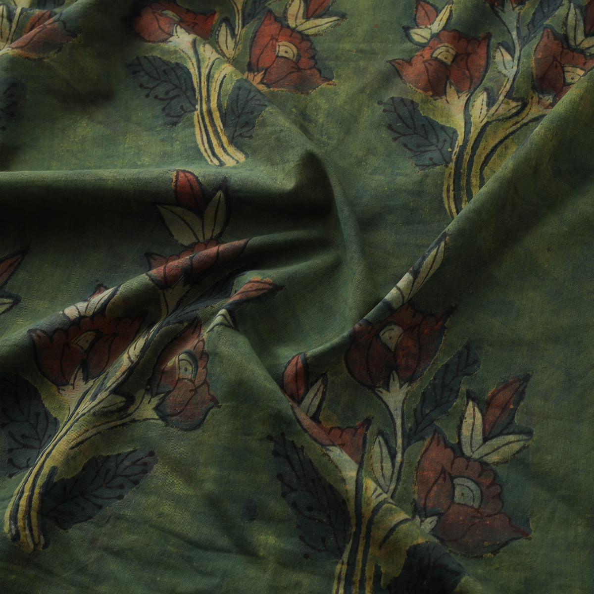Pomegranate Peel Hand Block Print Cotton Fabric 04