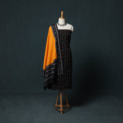 Handloom Cotton 3pc Unstitched Sambalpuri Ikat Dress Material Suit Set 11