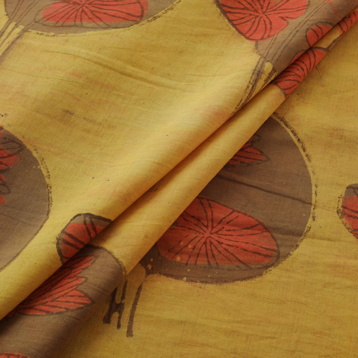 Pomegranate Peel Hand Block Print Cotton Fabric 01