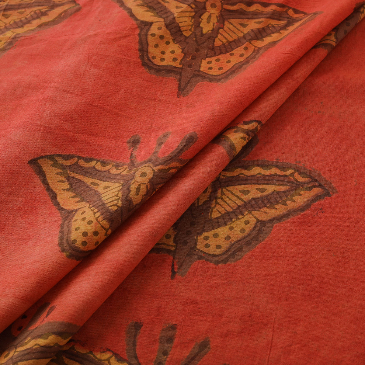 Pomegranate Peel Hand Block Print Cotton Fabric 08
