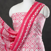 Pink - 3pc Cotton Kutch Batik Print Dress Material 23