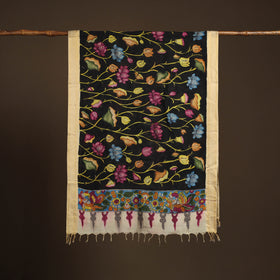 Srikalahasti Pen Work Kalamkari Bangalore Silk Floral Handpainted Dupatta 01