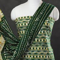 Green - 3pc Cotton Kutch Batik Print Dress Material 25