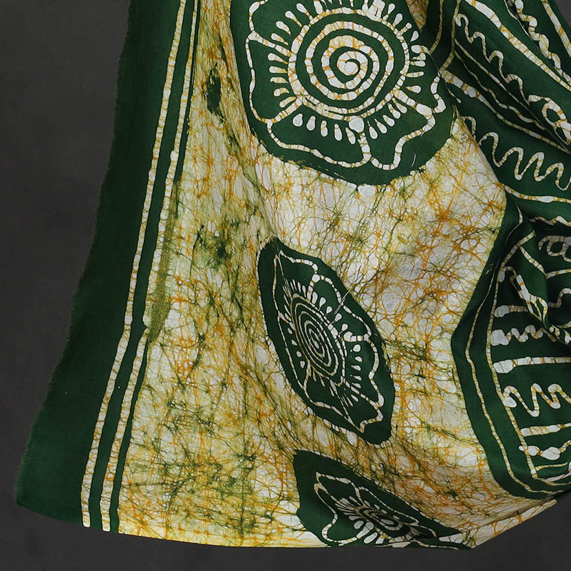 Green - 3pc Cotton Kutch Batik Print Dress Material 25