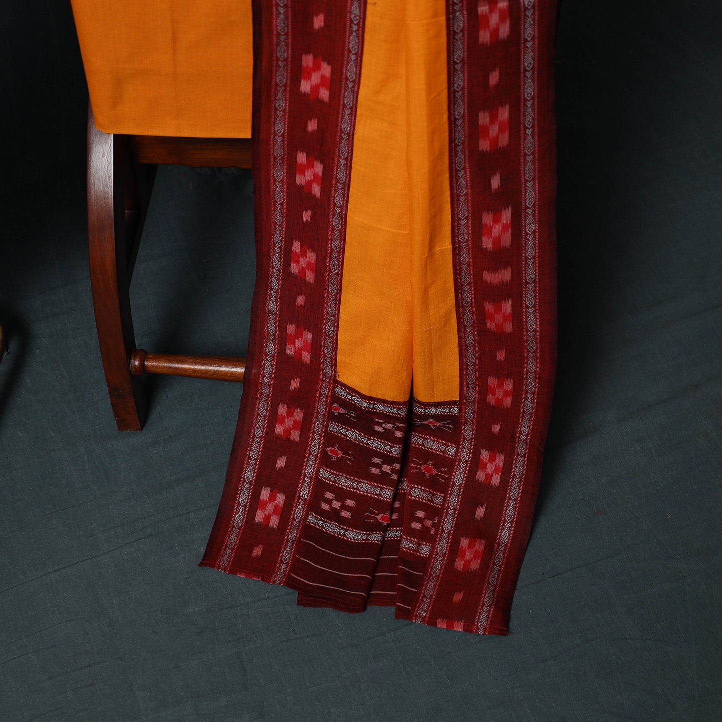 Handloom Cotton 3pc Unstitched Sambalpuri Ikat Dress Material Suit Set 13