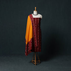 Handloom Cotton 3pc Unstitched Sambalpuri Ikat Dress Material Suit Set 14