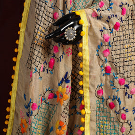 Ranihati Chapa Work Chanderi Silk Hand Embroidery Dupatta 01