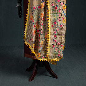 Ranihati Chapa Work Chanderi Silk Hand Embroidery Dupatta 01