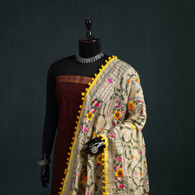 Ranihati Chapa Work Chanderi Silk Hand Embroidery Dupatta 02