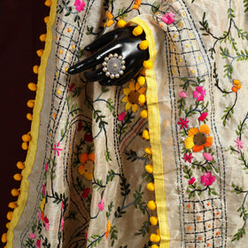 Ranihati Chapa Work Chanderi Silk Hand Embroidery Dupatta 02
