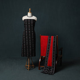 Handloom Cotton 3pc Unstitched Sambalpuri Ikat Dress Material Suit Set 15
