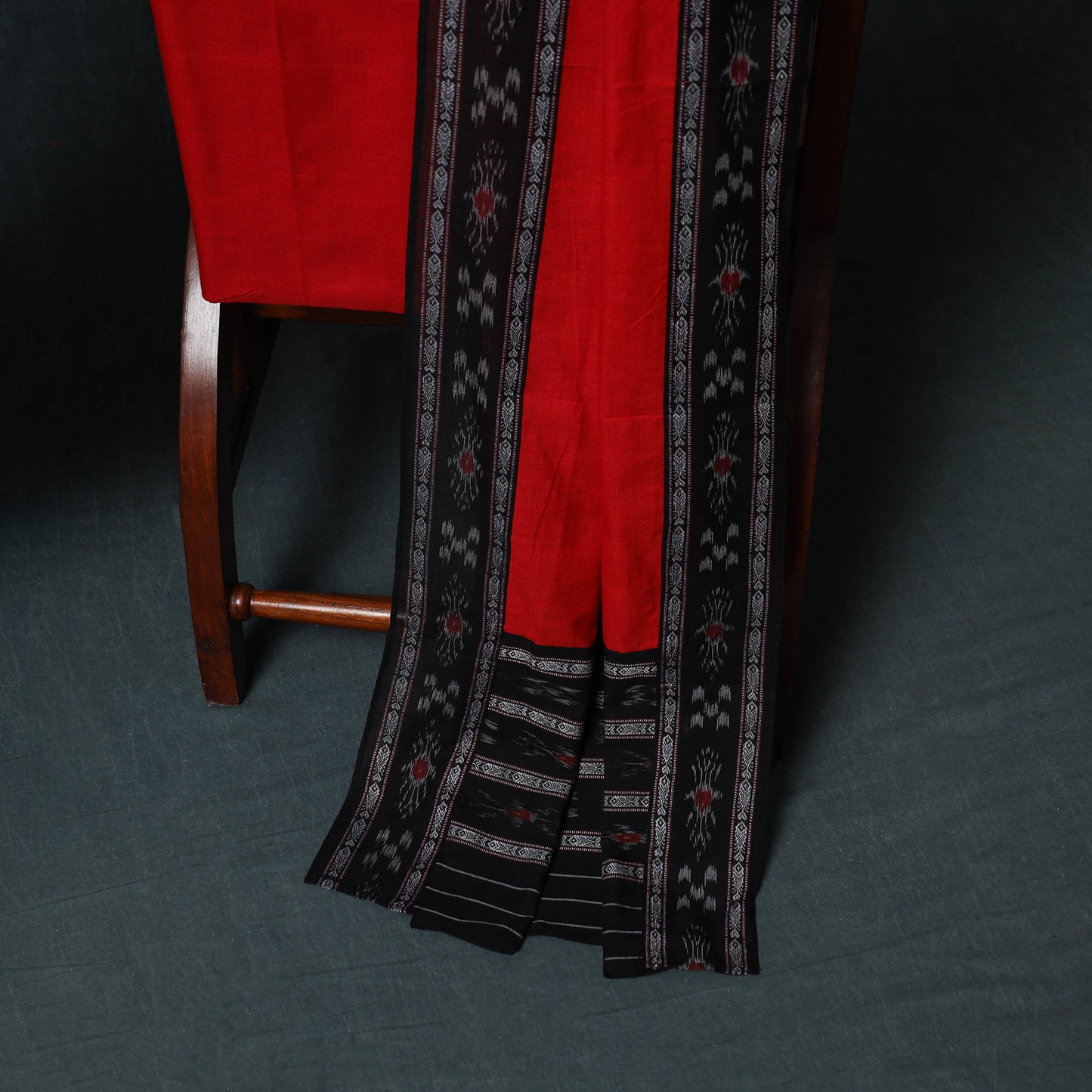 Handloom Cotton 3pc Unstitched Sambalpuri Ikat Dress Material Suit Set 15