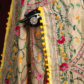 Ranihati Chapa Work Chanderi Silk Hand Embroidery Dupatta 03